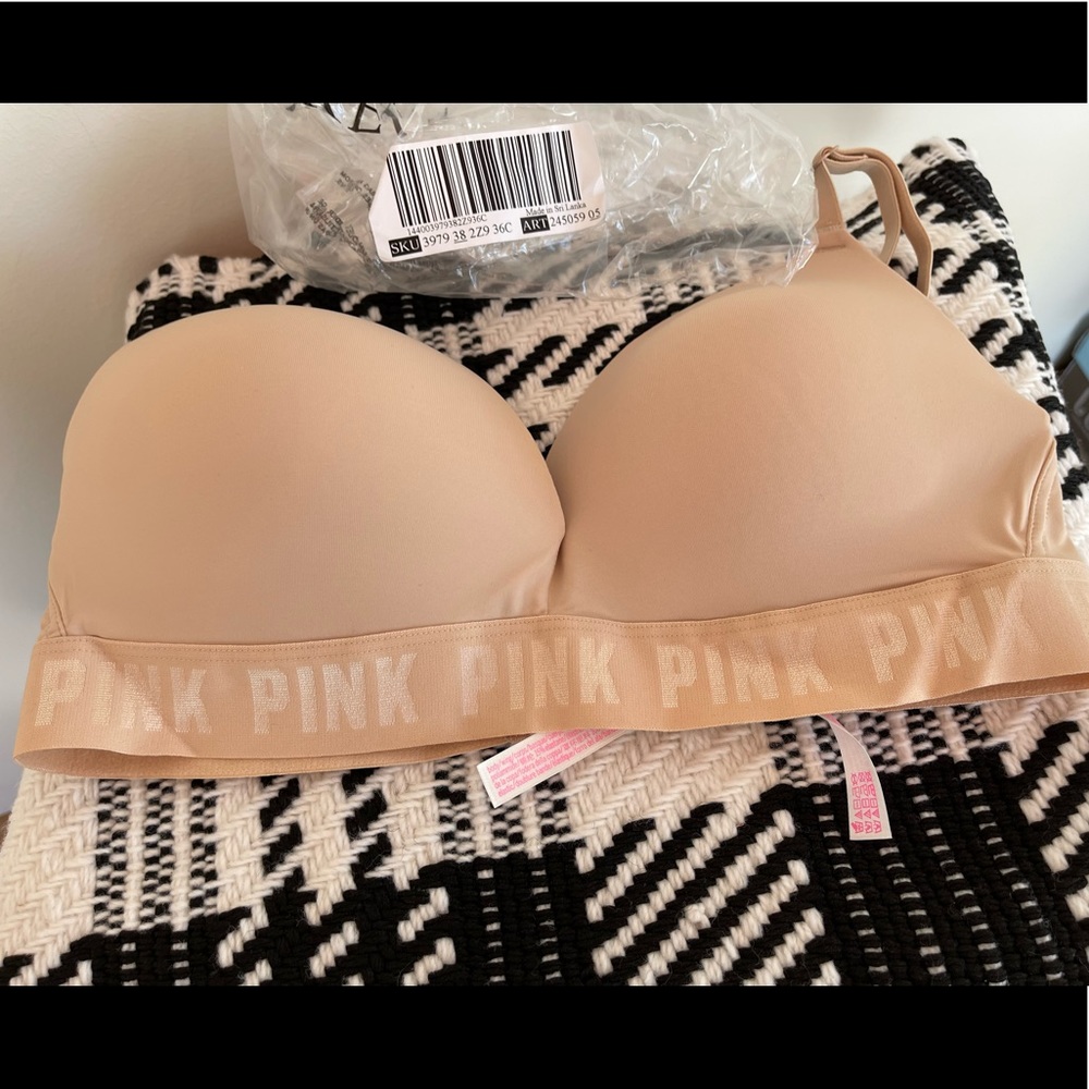 NWT PINK by Victoria’s Secret bra in nude color size 36C